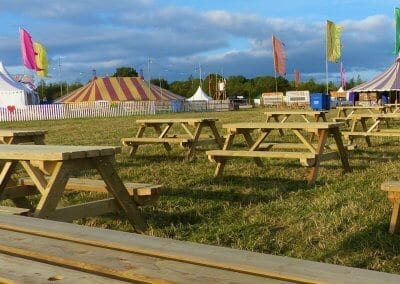 Picnic Benches at a Festival
